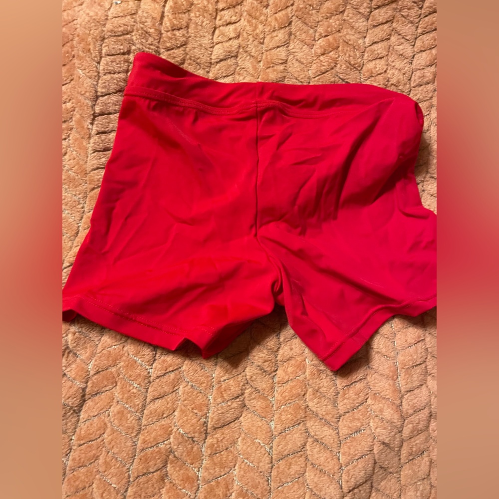Red dance shorts